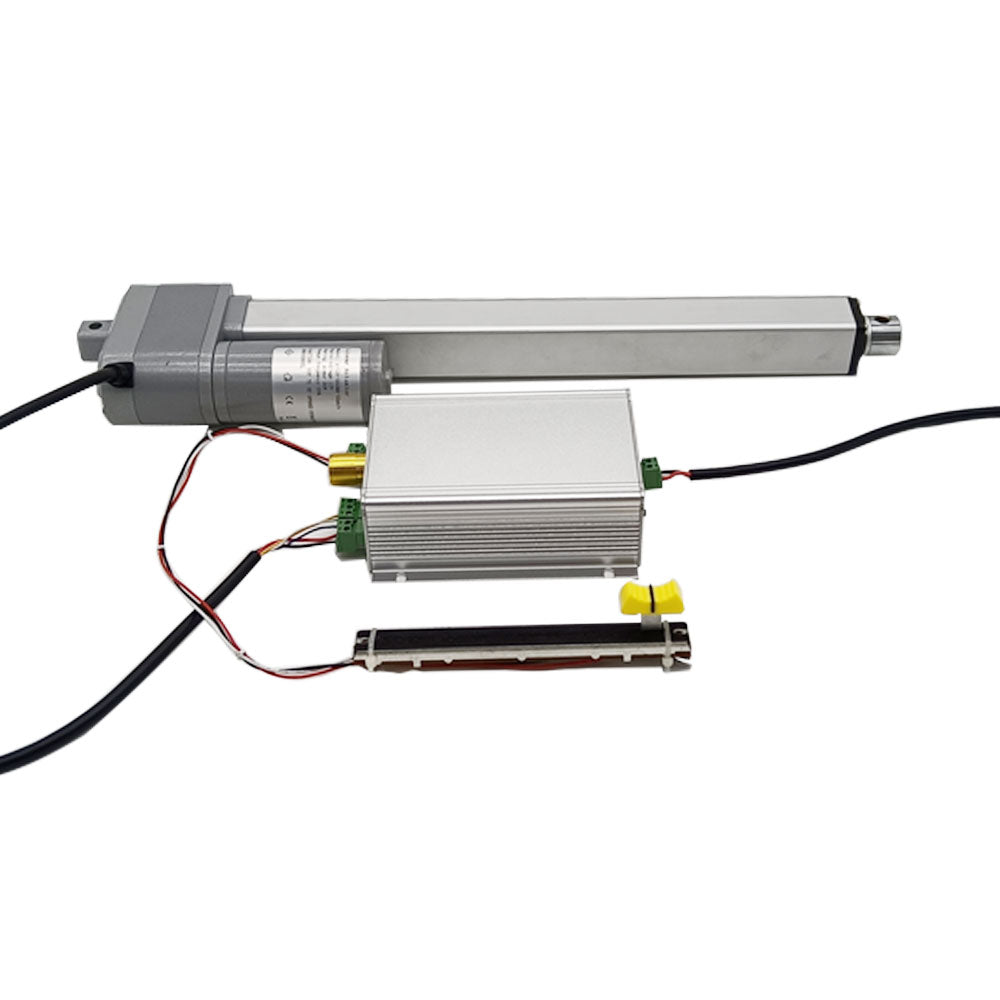 Utilisez un contrôleur à glissière avec un potentiomètre à glissière pour contrôler la course de l'vérin électrique.
