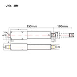 Vérin électrique miniature course 100MM Micro actionneur linéaire 188N 19kg (Modèle 0041646)