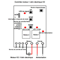 Kit de télécommande de vérin électrique course 250MM charger 2000N 200kg  (Modèle 0020594)
