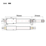 Vérin électrique miniature course 21MM Micro actionneur linéaire 188N 19kg (Modèle 0041643)