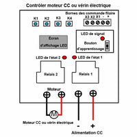 Interrupteur Sans Fil avec Minuterie pour Vérin Électrique/Moteur en CC