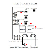 Kit Moteur CC ou Actionneur Linéaire de Télécommande WIFI sans fil 1 Canal + Télécommande RF433MHz & Commande Manuelle  (Modèle 0020781)