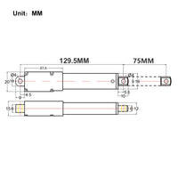 Vérin électrique miniature course 75MM Micro actionneur linéaire 188N 19kg (Modèle 0041627)