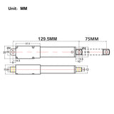 Vérin électrique miniature course 75MM Micro actionneur linéaire 188N 19kg (Modèle 0041627)