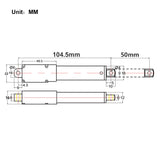 Vérin électrique miniature course 50MM Micro actionneur linéaire 188N 19kg (Modèle 0041645)
