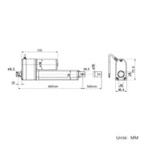 Vérin électrique 2000N 200kg course 500MM actionneur linéaire avec potentiomètre intégré (Modèle 0041505-2)