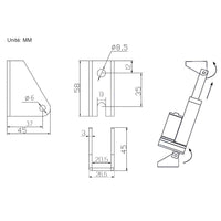 Support de montage fixe A pour verin électrique (Modèle 0043001)