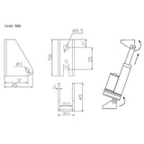 Support de montage fixe A pour verin électrique (Modèle 0043001)
