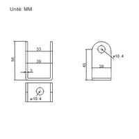 Support de montage fixe B pour verin électrique (Modèle 0043002)