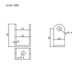 Support de montage fixe B pour verin électrique (Modèle 0043002)