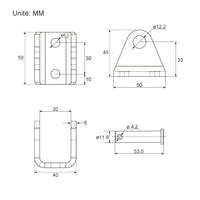 Support de montage fixe G pour verin électrique (Modèle 0043010)