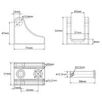 Support de montage fixe H pour verin électrique (Modèle 0043151)
