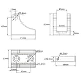 Support de montage fixe H pour verin électrique (Modèle 0043151)
