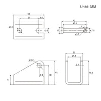 Support de montage J pour fixation verin électrique (Modèle 0043152)