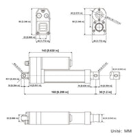 3500N Vérin électrique étanche IP67 / Vérin silencieux 30MM Course (Modèle 0041932)