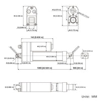 3500N Vérin électrique étanche IP67 / Vérin silencieux 900MM Course (Modèle 0041946)