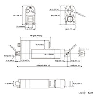 3500N Vérin électrique étanche IP67 / Vérin silencieux 1000MM Course (Modèle 0041947)