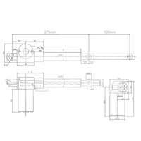 Vérin électrique industriel course 100MM actionneur linéaire 6000N 600kg (Modèle 0041512)