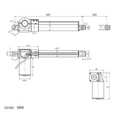 Vérin électrique industriel course 250MM actionneur linéaire 6000N 600kg (Modèle 0041532)