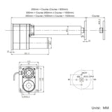 Support de plaque plate carrée fixe inférieur pour vérin électrique C (Modèle 0043076)