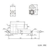 Vérin électrique puissant avec fins de course réglables - Poussée max. 7000N course 600MM (Modèle 0041546-3)