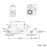 Vérin électrique industriel lourd course 600MM actionneur linéaire 7000N 700kg (Modèle 0041546)