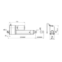 Vérin électrique 2000N 200kg course 200MM actionneur linéaire avec potentiomètre intégré (Modèle 0041503-2)