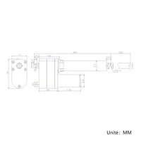 Vérin électrique industriel lourd course 350MM actionneur linéaire 8000N 800kg (Modèle 0041554)