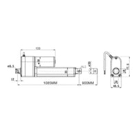 Vérin électrique 1000N 100kg course 900MM actionneur linéaire avec potentiomètre intégré (Modèle 0041633-2)