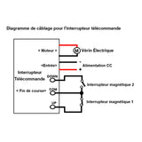 600mm Vérin électrique industriel course réglable avec interrupteur magnétique reed NF (Modèle 0041517-4)