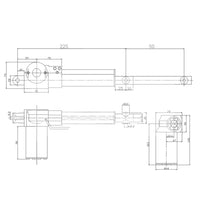 Vérin électrique industriel course 50MM actionneur linéaire 6000N 600kg (Modèle 0041511)