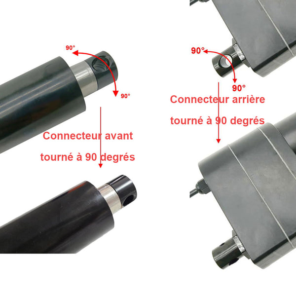 Option de rotation à 90 degrés pour le connecteur de montage avant et arrière du vérin électrique C (modèle 0044114)