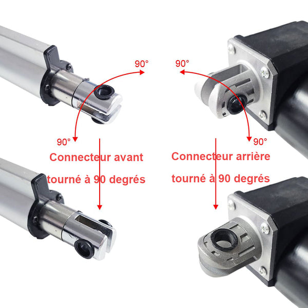Option de rotation à 90 degrés pour le connecteur de montage avant et arrière du vérin électrique B (modèle 0044113)