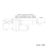 Kit de contrôle synchronisé pour 3 vérins électriques industriel 700MM-1000MM 5000N