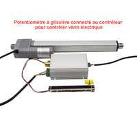 Potentiomètre à glissière connecté au contrôleur pour contrôler vérin électrique