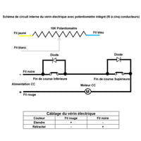 Vérin électrique 2000N 200kg course 450MM actionneur linéaire avec potentiomètre intégré (Modèle 0041524-2)