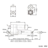 Kit de télécommande pour vérin électrique industriel 1500MM 3000N