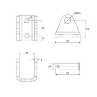 Support de montage fixe G pour verin électrique (Modèle 0043010)