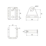 Support de montage fixe G pour verin électrique (Modèle 0043010)
