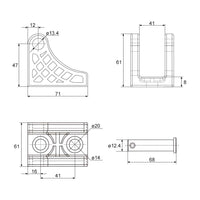 Support de montage fixe H pour verin électrique (Modèle 0043151)