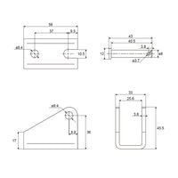 Support de montage J pour fixation verin électrique