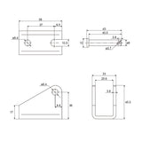 Support de montage J pour fixation verin électrique