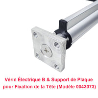 Support de plaque plate carrée fixe à tête pour vérin électrique B