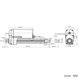 Vérin électrique charge lourde pour trappe de cave – Poussée max.12000N course 450mm