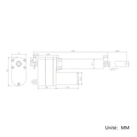 Vérin électrique puissant 450mm avec capteur à effet Hall retour de position (Modèle 0041555-1)