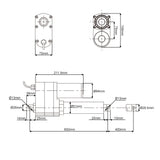 Vérin électrique puissant avec fins de course réglables - Poussée max. 8000N course 400MM (Modèle 0041544-3)