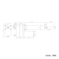 Vérin électrique puissant avec potentiomètre 8000N course 1000MM