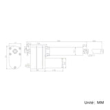 Vérin électrique puissant avec potentiomètre 8000N course 450MM