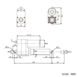 Vérin électrique puissant à course réglable 50 mm avec capteurs magnétiques reed max. 8000N (Modèle 0041551-4)