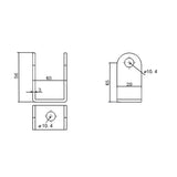 Support de montage fixe B pour verin électrique (Modèle 0043002)